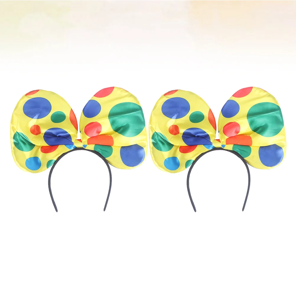 

2 Pcs Clown Outfit Performance Hair Hoop Party Headdress Skirt Cosplay Headwear