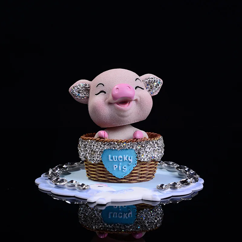 

Стразы, украшение для автомобиля, Свинка на приборную панель, модель, креативные подарки, милые фигурки животных из кристаллов, мини-украшен...