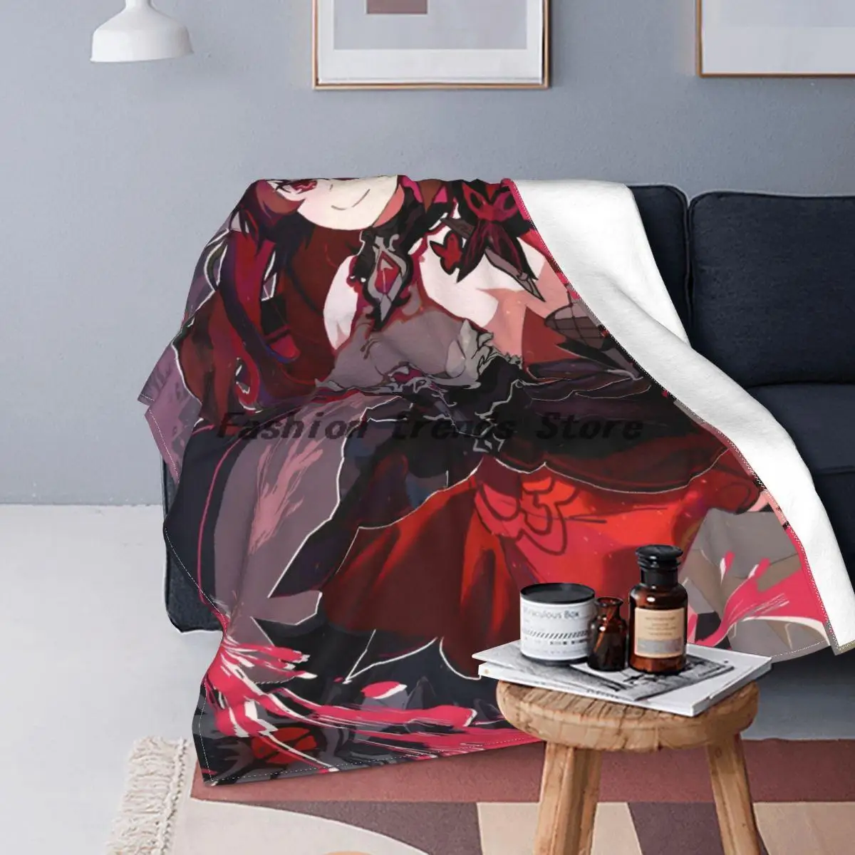 

3D Printing Honkai Impact 3 Action Game Blanket Flannel Fall Winter Pretty Girl Anime Warm Blanket Sofa Office Quilt