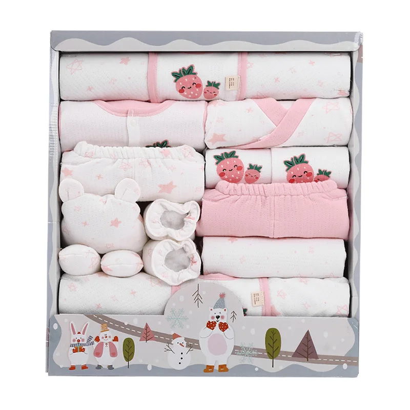 

18pcs Baby Sets Newborn Baby Gift Cotton Baby Girl Boys Clothes Spring Winter Full Sleeve Print Roupas De Bebe Unisex With Box