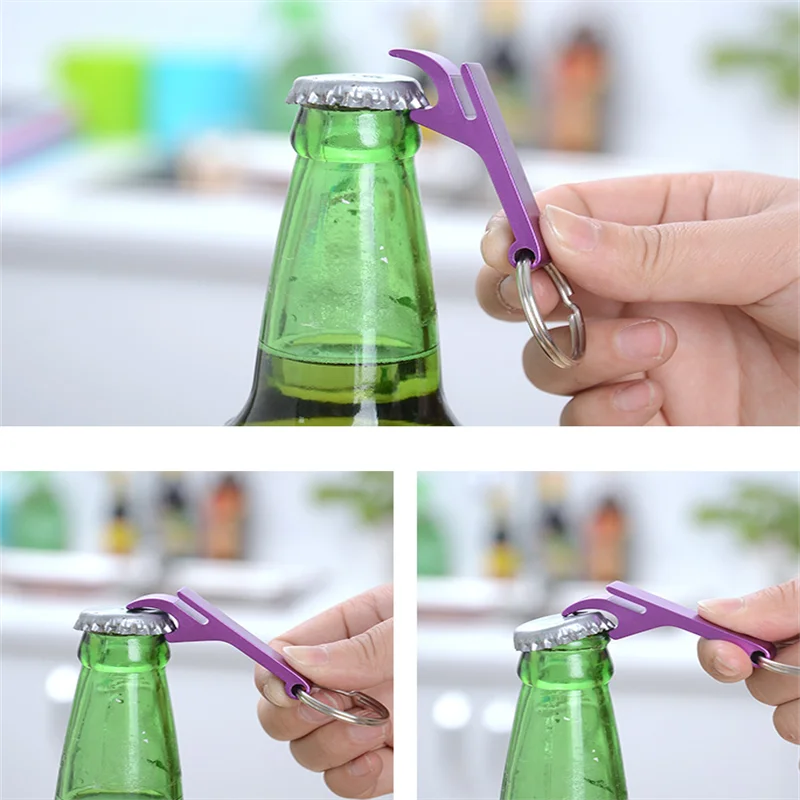 

Wholesale Portable Beer Bottle Opener Keychain Mini Pocket Aluminum Alloy Beverage Beer Bottle Opener Wedding Party Favor Gifts