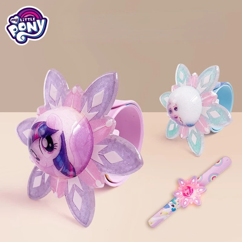 Disney Pop Circle Bracelet Cartoon Hand Ring Toy Princess Elsa Anime Frozen Kids Luminous Quicksand Girls