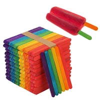 colorful sicle sticks 50 pack 4 5 inch wood craft sticks natural wood creative sicle sticks ice treat sticks bulk assorted