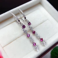 natural garnet drop earrings 925 silver free shipping clearance sale everyday wear jewelry 6 piece