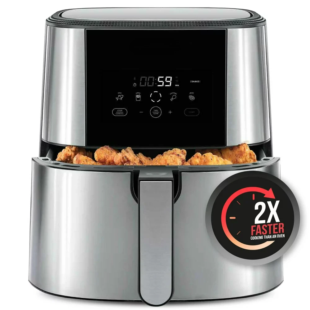 

Air Fryer, 8- Capacity, BPA-Free, Dishwasher Safe Basket, One- Presets, Black