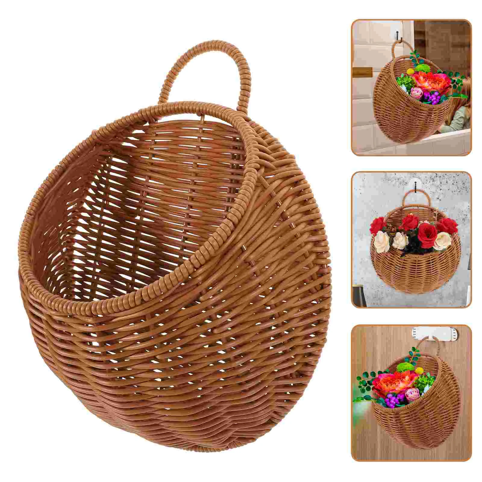 

Hanging Plants Flower Basket Woven Imitation Woven Hang Basket Home Wall Hanging Basket
