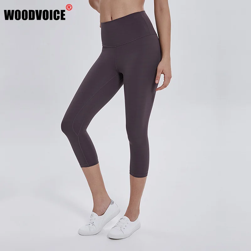 

Women Soft Tight Elastic Solid Yoga Pants Fitness Leggings Trouser Activewear Exercise Sports Pants Casual Seven Points Leggings