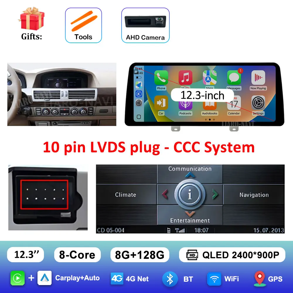 Автомобильный видеомультимедийный плеер Android 15 WiFi для BMW 7 серии E65 E66 2004-2008 системы CCC GPS-навигация Bluetooth Автоинструменты
