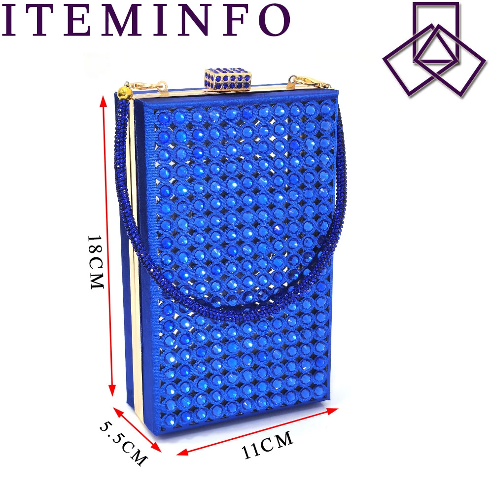 2023 Newest R.Blue Nigeria Hot Sell Striped Glitter Rhinestone Flower Design Fashion Peep Toe Party Ladies Shoes And Bag Set