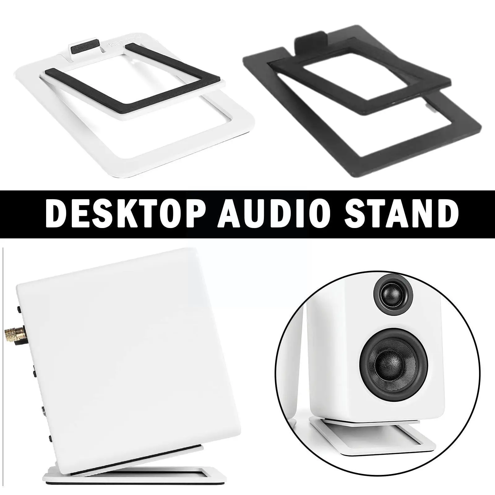 

New Desktop Speaker Stand Metal Audio Bracket Universal Tabletop Holder for Kanto's YU4 Active Speaker&Similar Size Speake S7A6