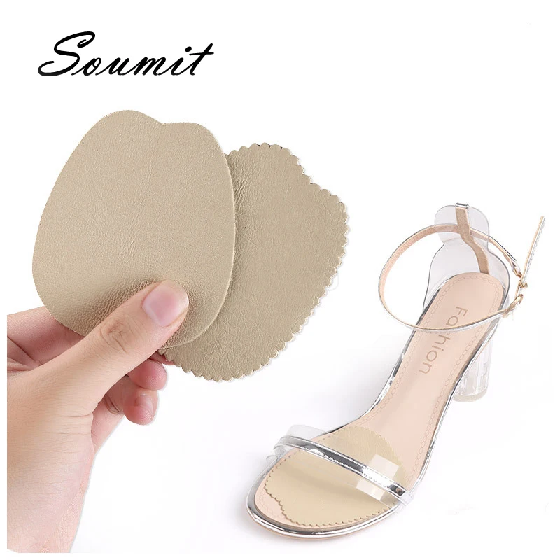 

Стельки Женские кожаные на высоких каблуках, Нескользящие, впитывают пот, прокладки на переднюю часть стопы, кожаные наклейки