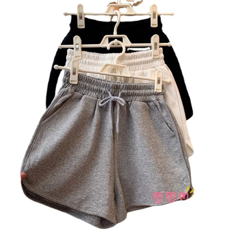 Women Summer High Waisted Casual Wide Leg Pants with Loose and Thin Sports Hot Pants