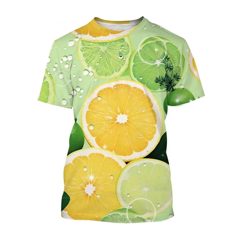 Футболка унисекс с забавным фруктовым узором мужская футболка 3D принтом лимона