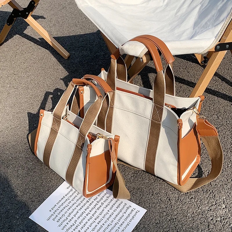 

Large-capacity Handbag Winter Women's Bag 2021 Brand Bag New Trendy Fashion Canvas Messenger Bag Simple Portable Tote Bag