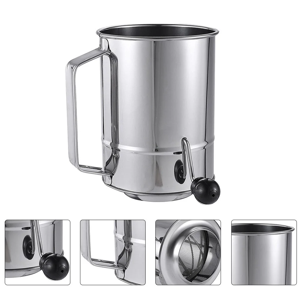 

Handheld Flour Powdered Sugar Sifter Baking Sifter Hand Crank Flour Sieve