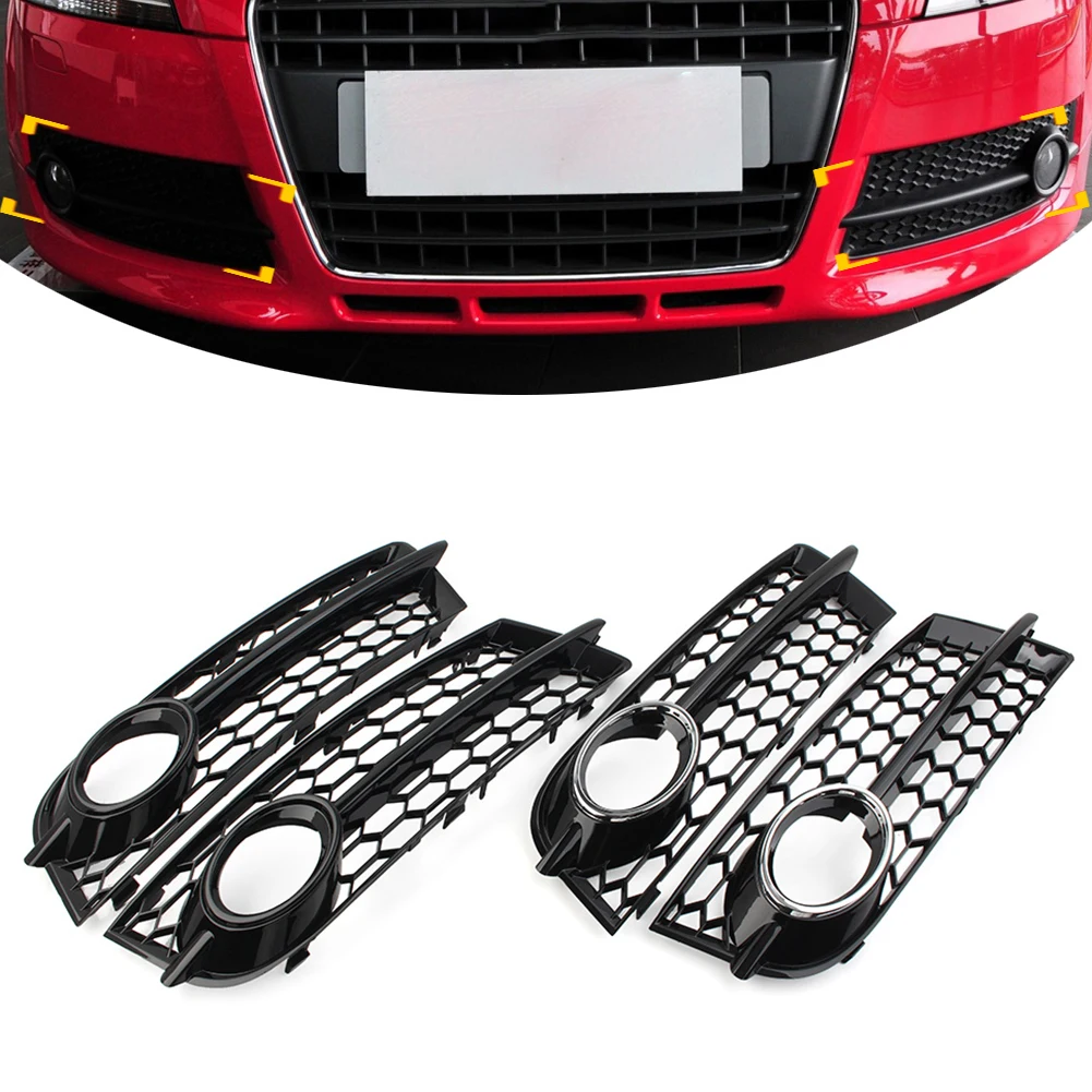 

Glossy Black Car Front Bumper Honeycomb Mesh Fog Light Grille Cover For Audi TT 8J 2006 2007 2008 2009 2010 2011 2012 2013 2014