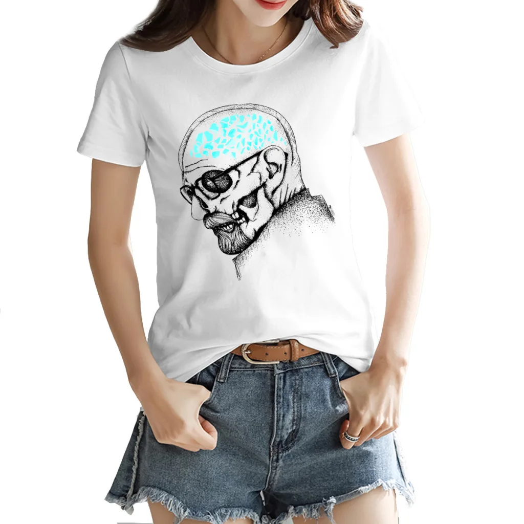 

Women's T-shirt heisenberg Heisenberg(6) premium Round neck Funny Novelty Fresh White Tops Tees European Size