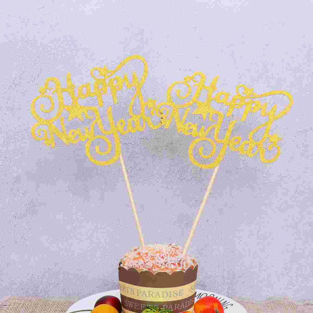 

6pcs New Years Cake Decor Paper Cake Decorations New Years Picks New Years Cupcake Toppers Decorations Cake Picks