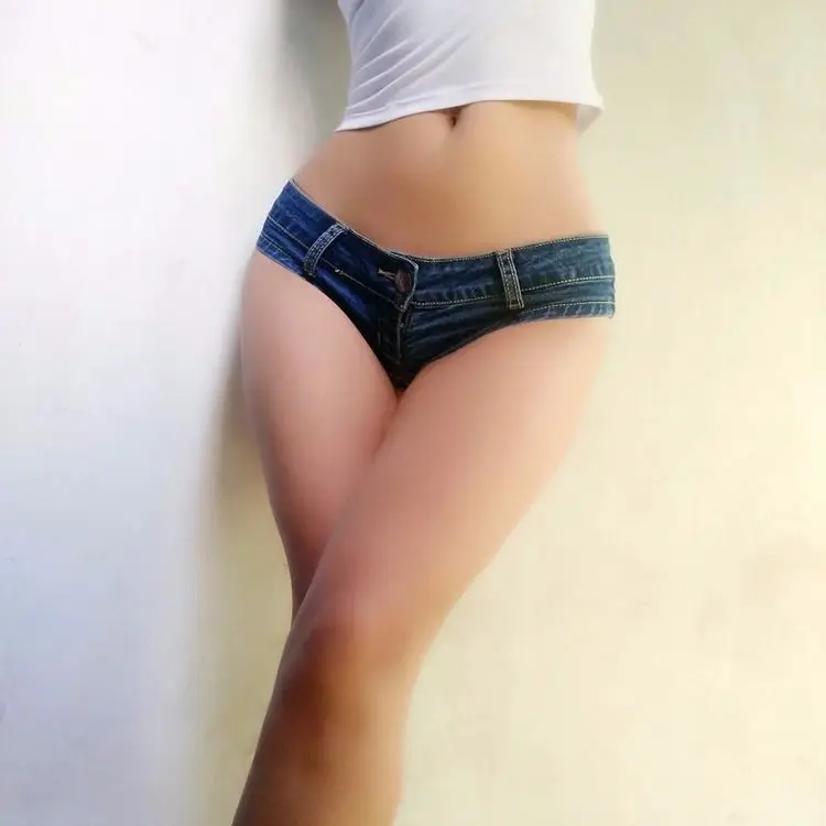 Ultra Short Sexy Tight Low Waist Denim Short Shorts Women Hip-Exposed Pants Exposed Temptation Trendy Nightclub Special Sex Pant