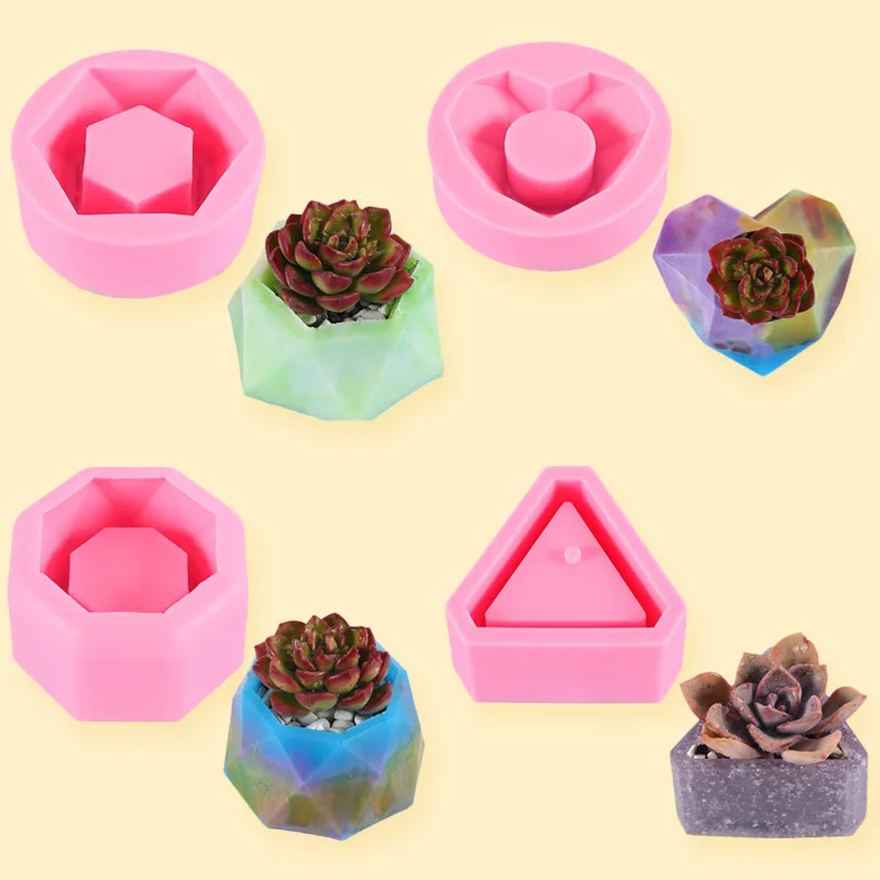 

DIY New Multiple Flowerpot Silicone Molds Multi Meat Flowerpot Bonsai Baking Silica Gel Mold Concrete Planting Silica Gel Molds