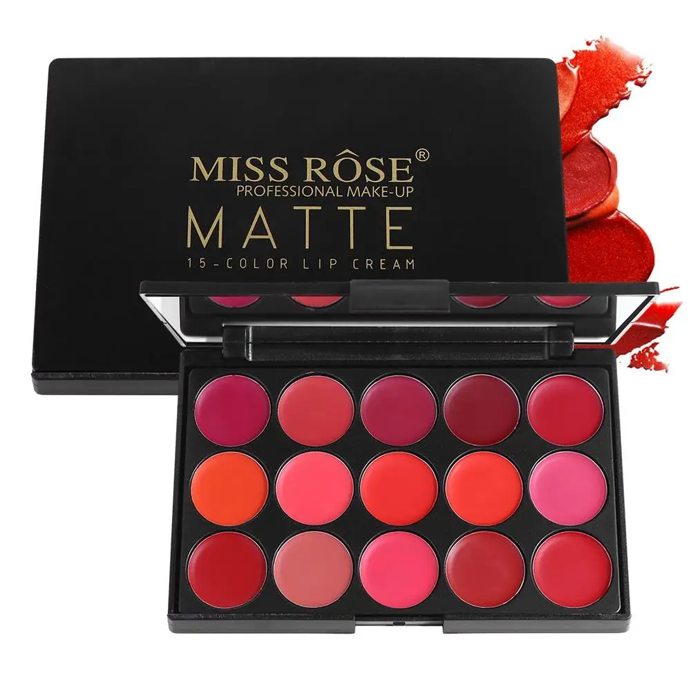 Палитра губной помады с зеркалом водонепроницаемая увлажняющая палитра блеска