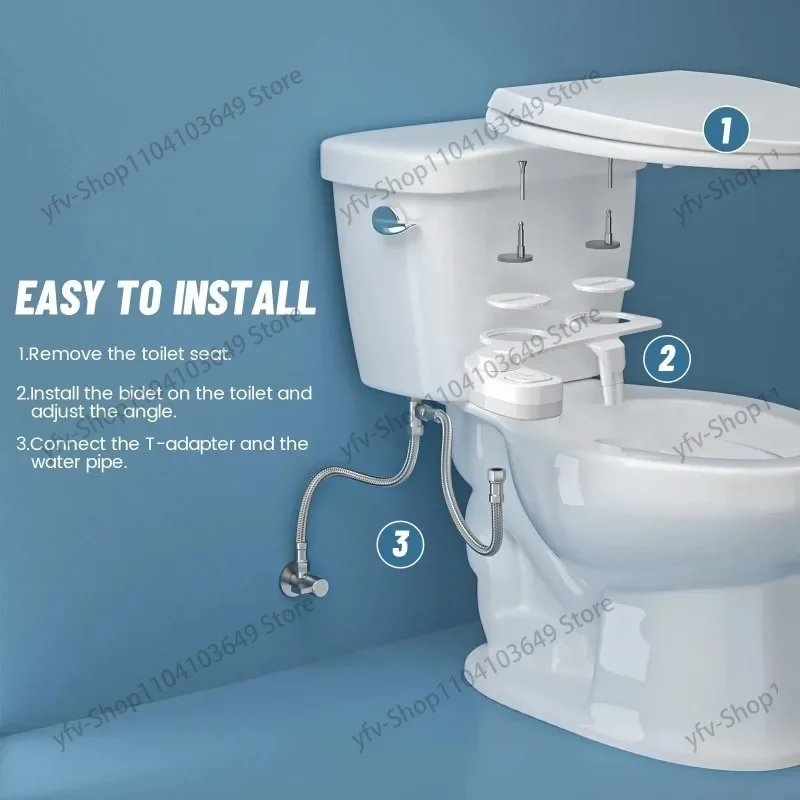 Самоочищающаяся двойная насадка для биде с функцией смывания без электродрели и