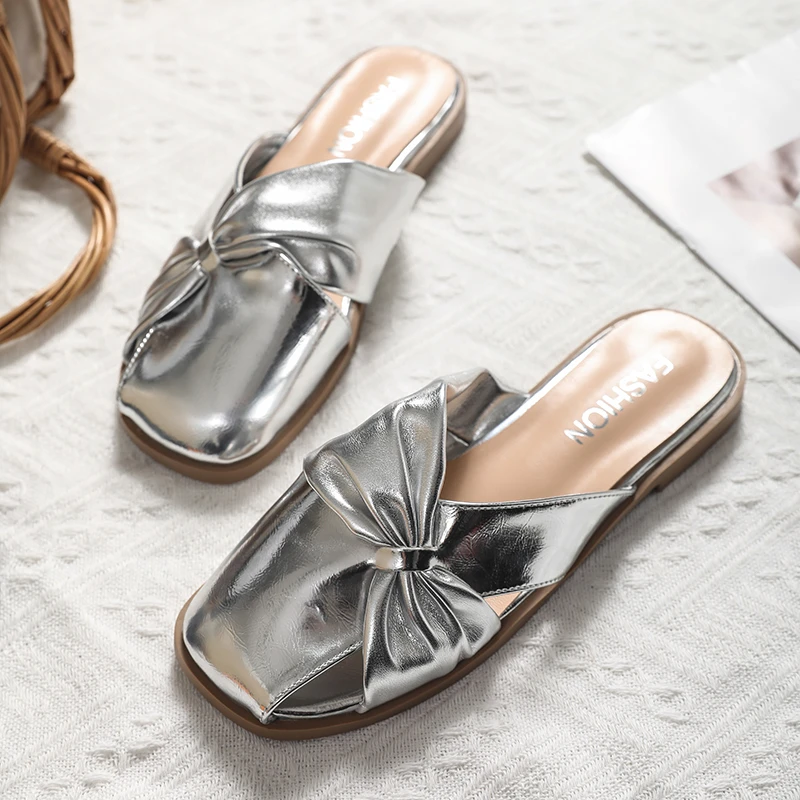 Летняя верхняя одежда новые универсальные полутапочки Baotou с плоской подошвой и