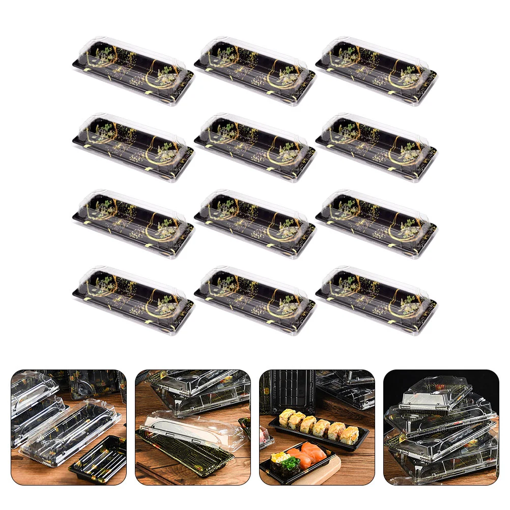 

Sushi Box Containers Boxes Out Take Prepcontainer Disposablego Carry Packingplastic Tray Bento Togo Meal Takeout Trays Rice