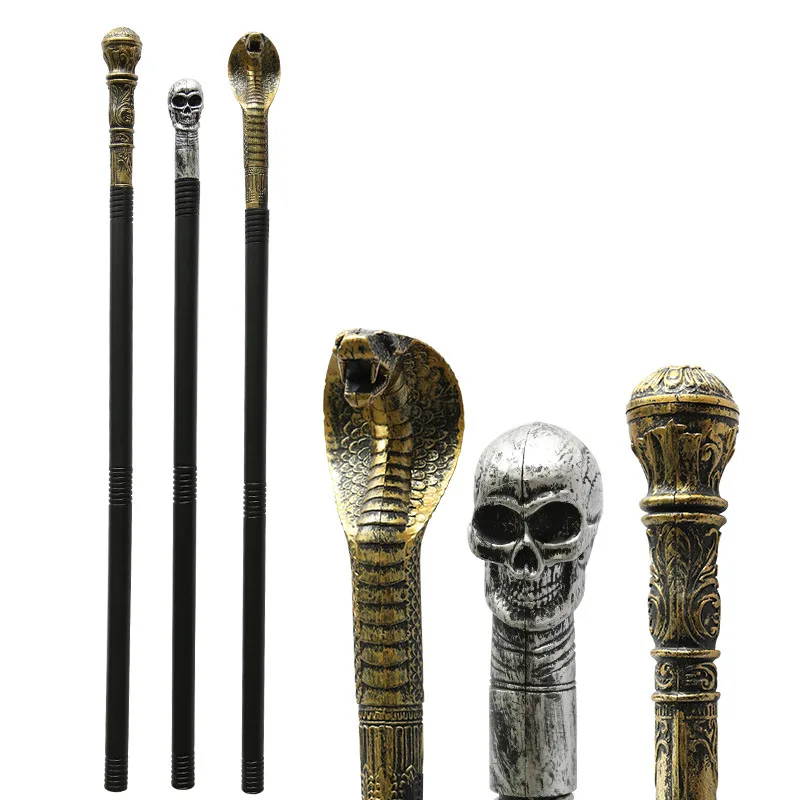 

Halloween Snake Skull Scepter Performance Props Queen's Scepter Carved Pharaoh Magical Wands Magic Stick Cosplay Props Kids Toys