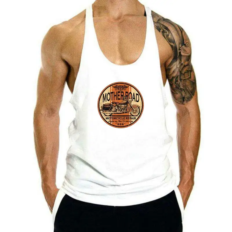 

Route 66 Biker tank top men Distressed Style Motorcycle Repair Mens S to 6XL and Tall