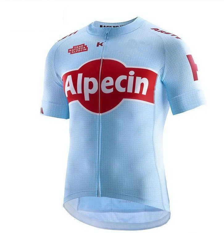 

2019 Katusha Alpecin Team Men's Only Cycling Jersey Short Sleeve Bicycle Clothing Quick-Dry Riding Bike Ropa Ciclismo
