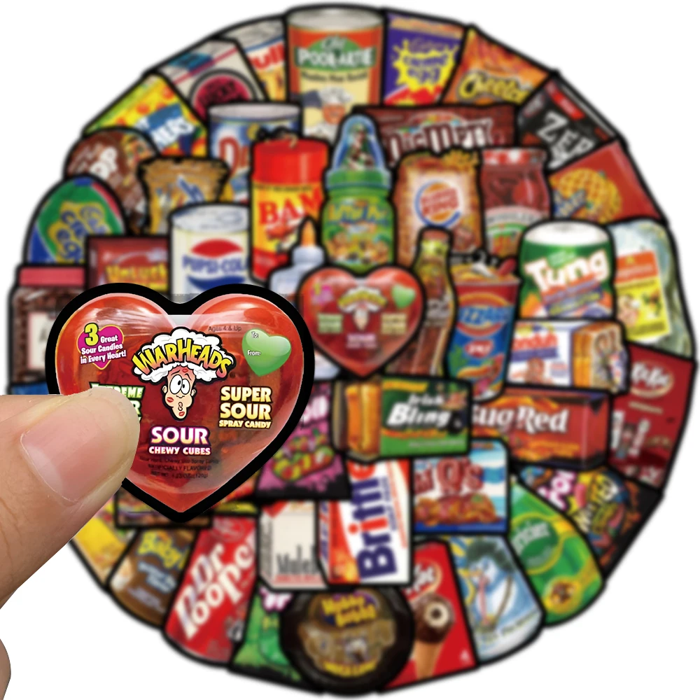 48 шт. водонепроницаемые наклейки в виде снэков и граффити