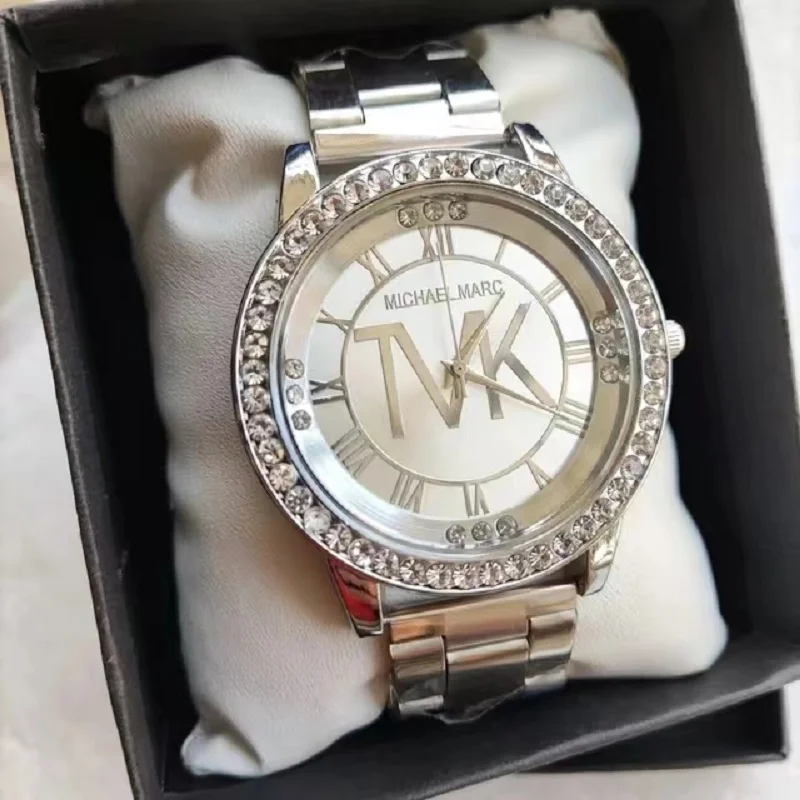 Reloj 2023 Top Brand Luxury Watch For Women Fashion Casual Rhinestone Quartz Sport Wristwatch Stainless Men's Clock Reloj Hombre
