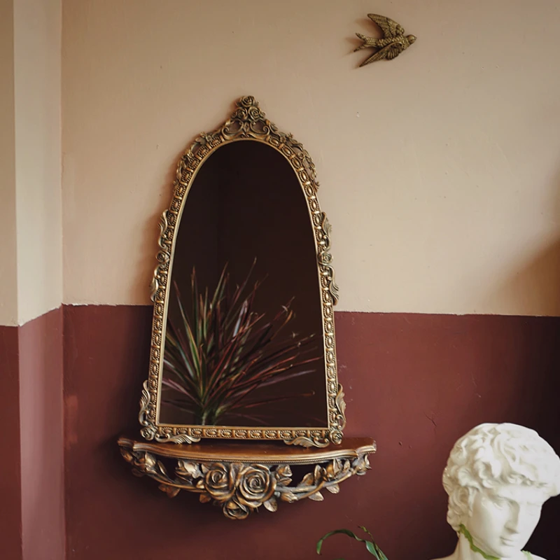 

Vintage Wall Makeup Mirror Art Big Storage Vintage Wall Mirror Design Metal Dressing Dekoracyjne Lustra Retro Decoration Items