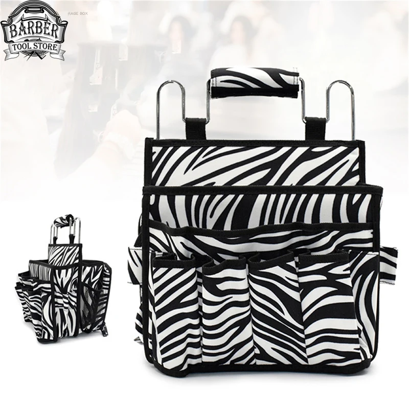 Zebra Large Capacity Hairdressing Tool Storage Bag Portable Hair Stylist Cosmetic Organizer Hairdresser Travel Cosmetics Handbag