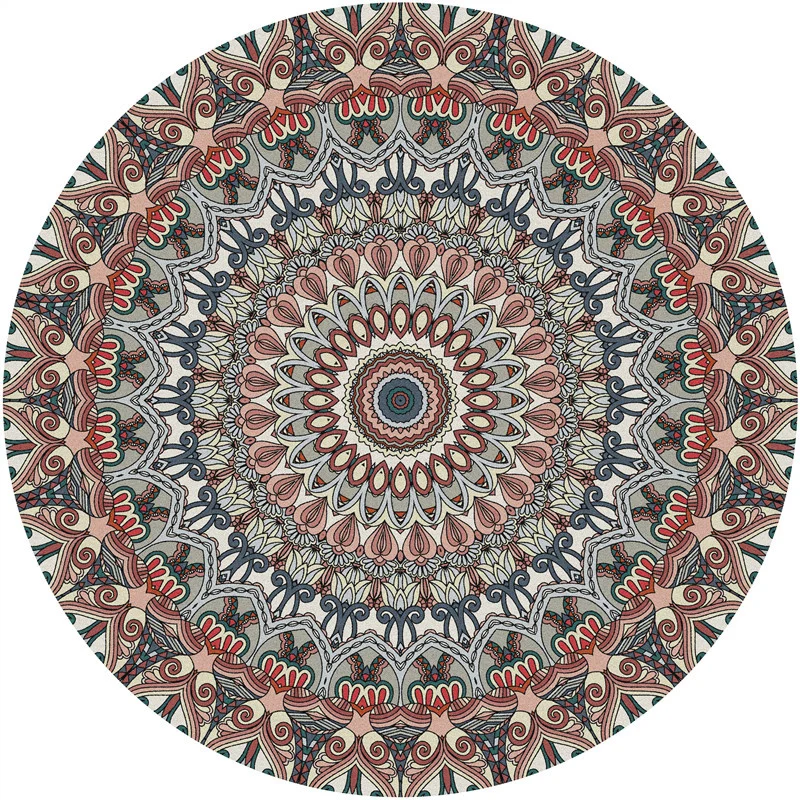 

Retro Round Nordic Bedside Carpet Living Room Bedroom Study Home Hanging Basket Yoga Mat