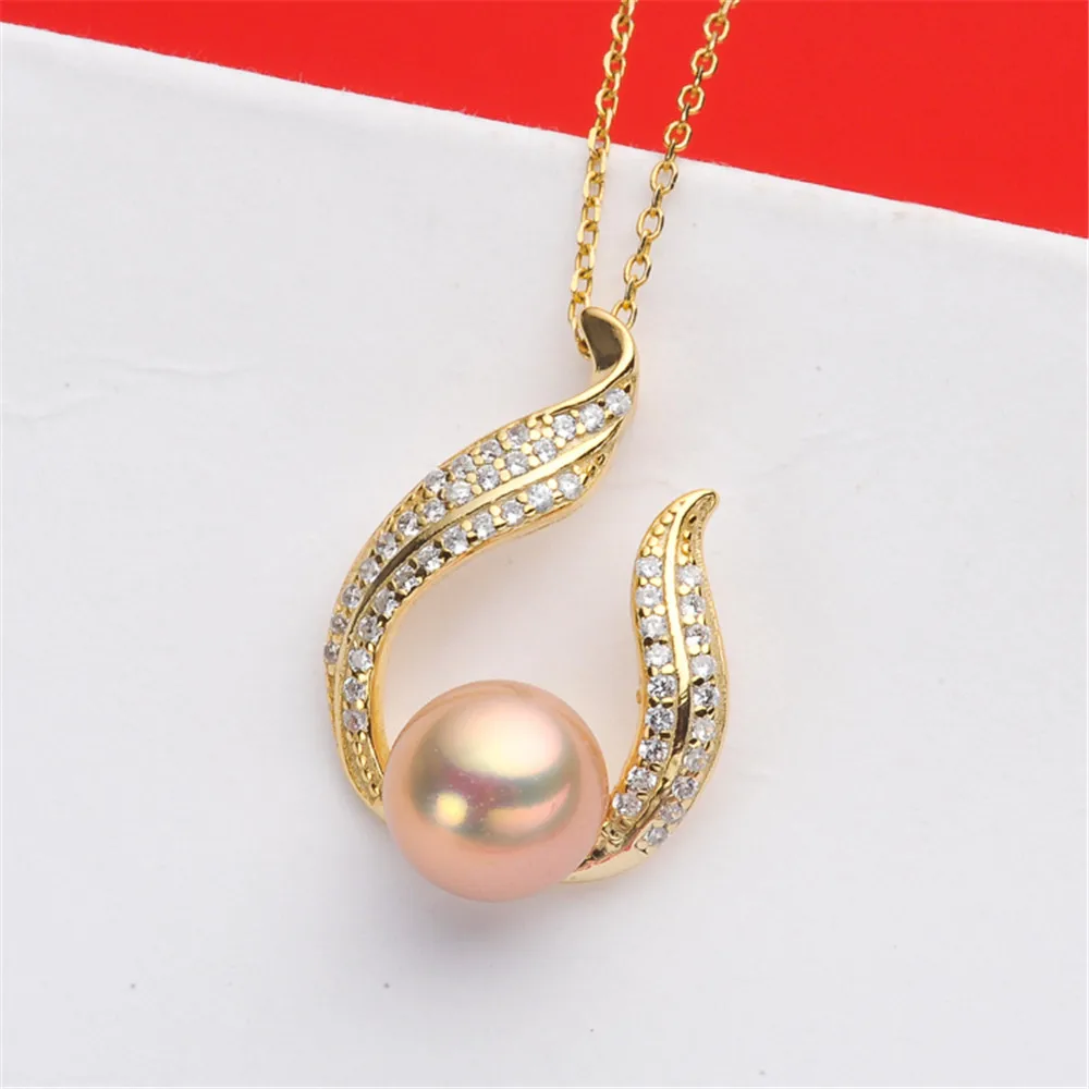 

S925 Sterling Silver Pearl Pendant Settings Blank/Base For DIY Pendant Jewelry Making Accessories Suitable for 8-10mm Bead
