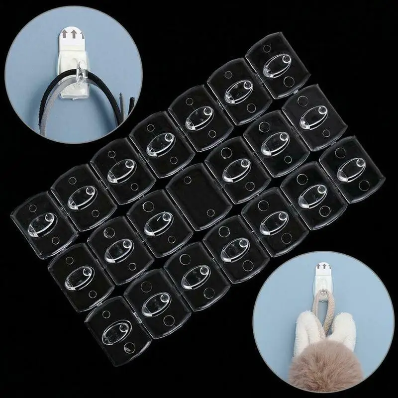 

20pcs Transparent Wall Hooks Waterproof Strong Adhesive Hooks Rack for Home Kitchen Bathroom Hanger Hook Organizer Key Holder