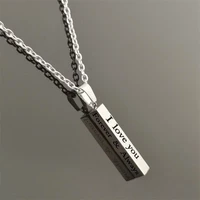 wishing column necklace stainless steel pendant necklace black silver column couple jewelry