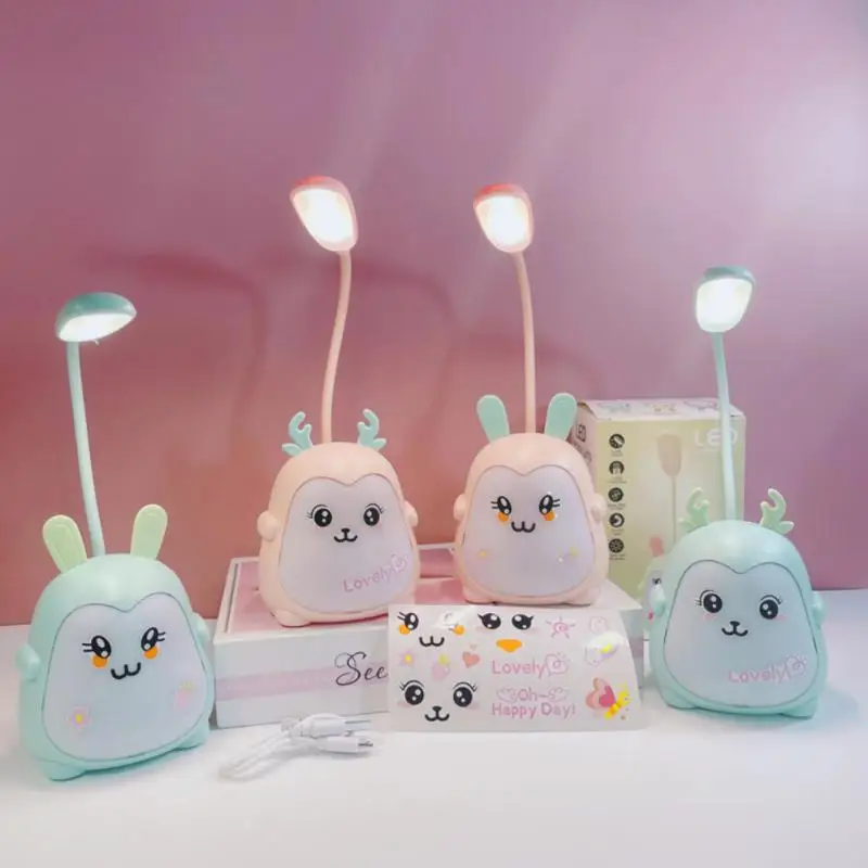 

Lovely Antler Rabbit Girl Desk Lamp Cartoon Table Lamp Bedside Girl Dormitory Rechargeable Creative Gift Small Night Lamp 2022