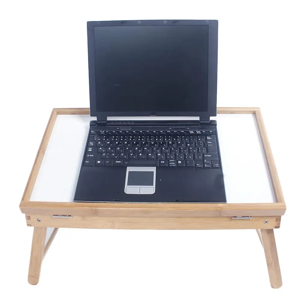 

Dining Table Table Top Adjustable Folding Legs Bamboo Food Dinner Desk Foldable Computer Laptop Lazy Table