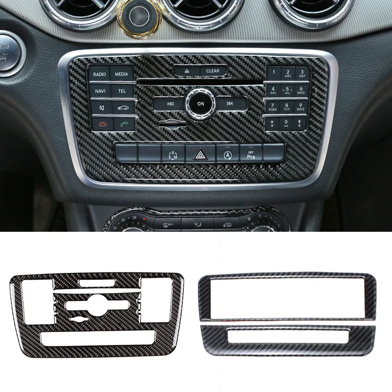 

Real Carbon Fiber Center Control Audio Volume CD Adjust Panel Trim Cover For Mercedes-Benz CLA A B GLA Class X156 W176 13-19