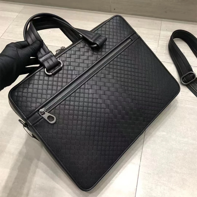 genuine leather briefcase Computer package Business casual men's bag Men's portable shoulder bag Inclined shoulder bag  cowhide