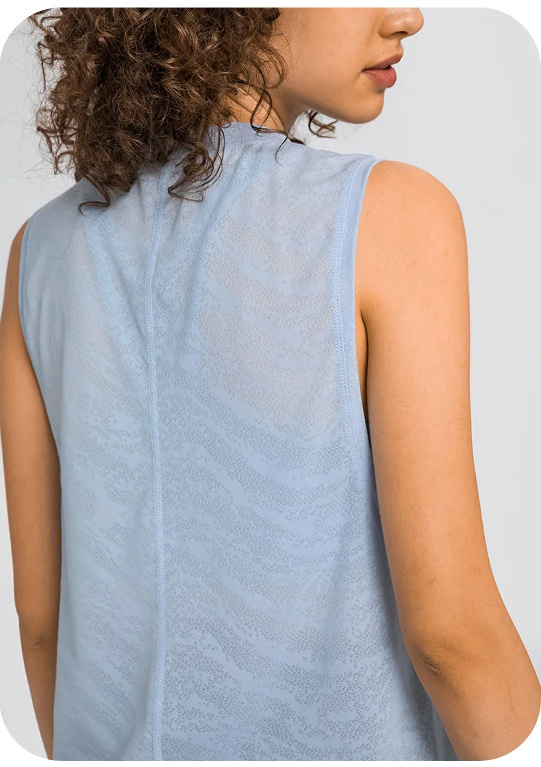 2022 Lulu Women Loose Tank Running Workouts Clothes Jacquard Breathable Tank Tops Blouse Gym Tank Sports Vest