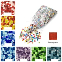 100pcslot crystal glass mosaic tile handmade creative material for kids diy craft suppies mixed color mini mosaic tile 100glot