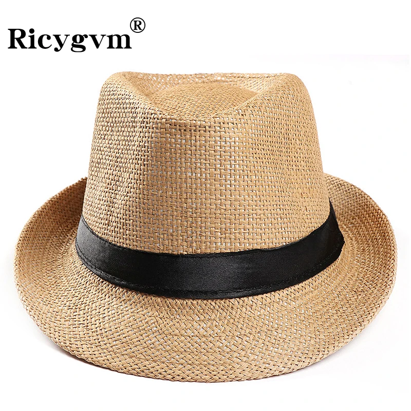 Панама Джаз Женщины Мужчины Модные Летние Пляжные Солнечные Шляпы Уличные Путешествия Визоры Унисекс Западные Ковбойские Федора Гангстерская Кепка
