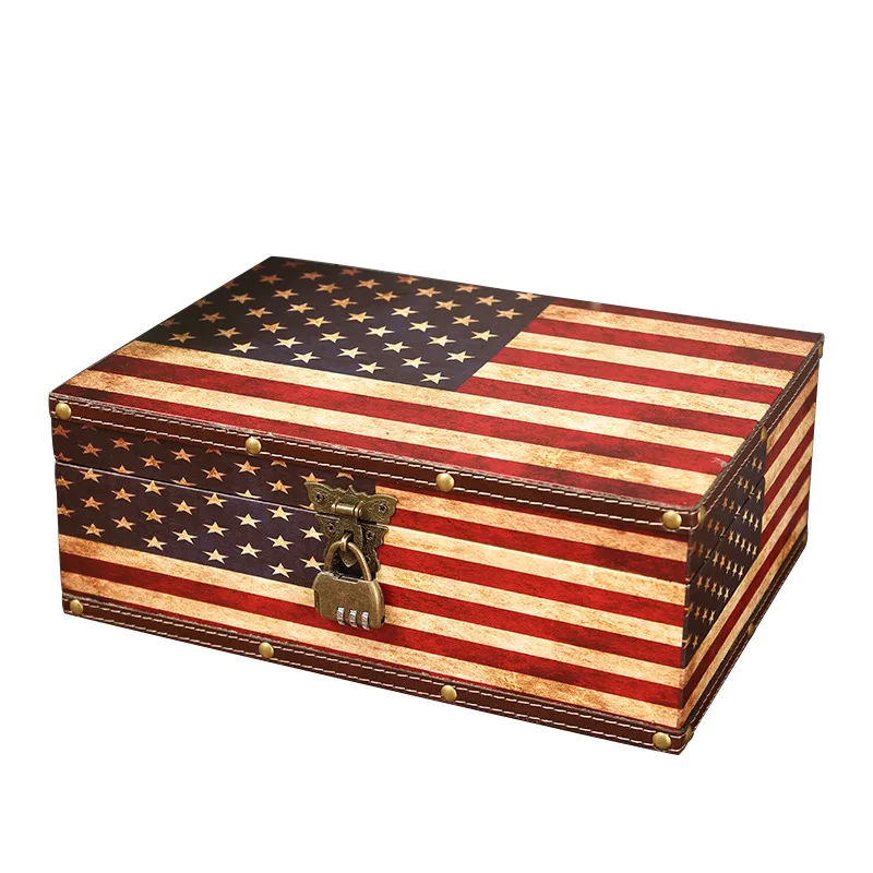 

Safe Retro Treasure Chest with Lock Retro Wooden Storage Box Antique Style Jewelry Storage Box Cash Box Secret Box