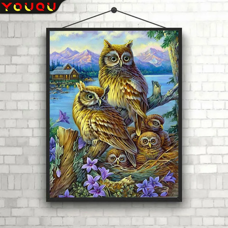 

YOUQU Animal Diamond Painting DIY 5D Diamond Embroidery Cross Stitch Handicraft "Owl” Personalized Mosaic Decoration Gift