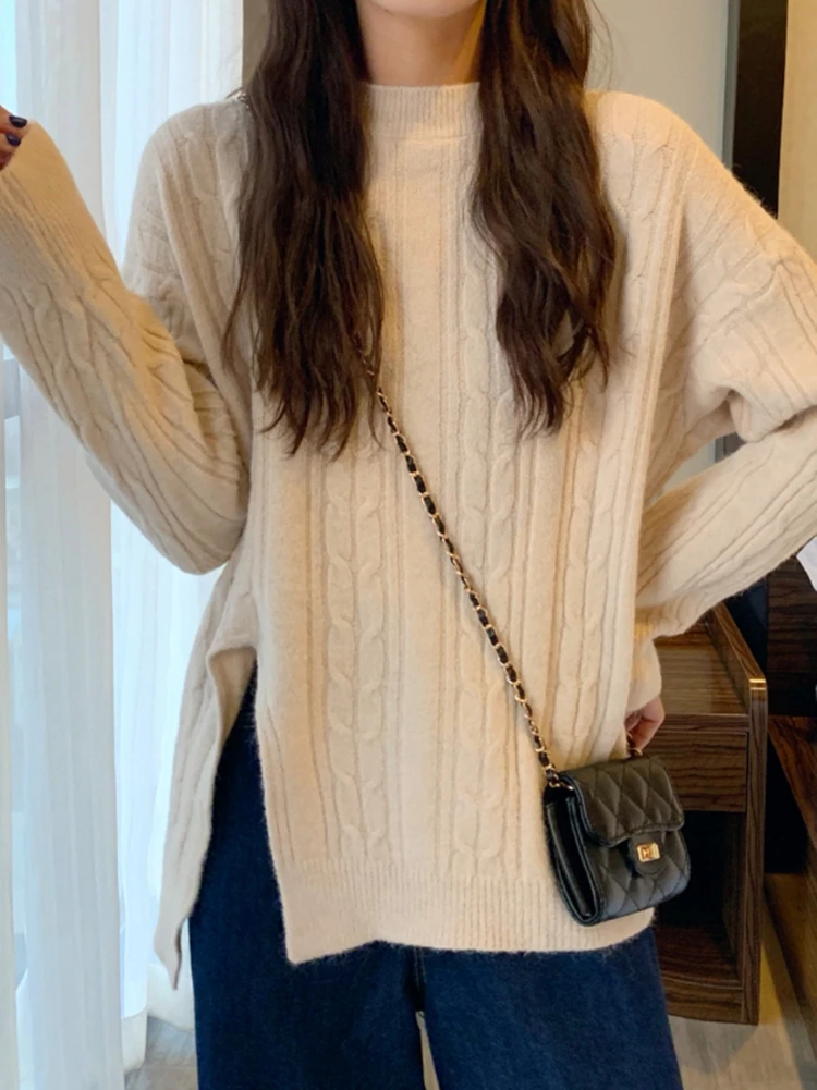 

A Long-sleeved blouse women's round neck autumn/winter new style women's loose-fitting outer wear and inner blouse