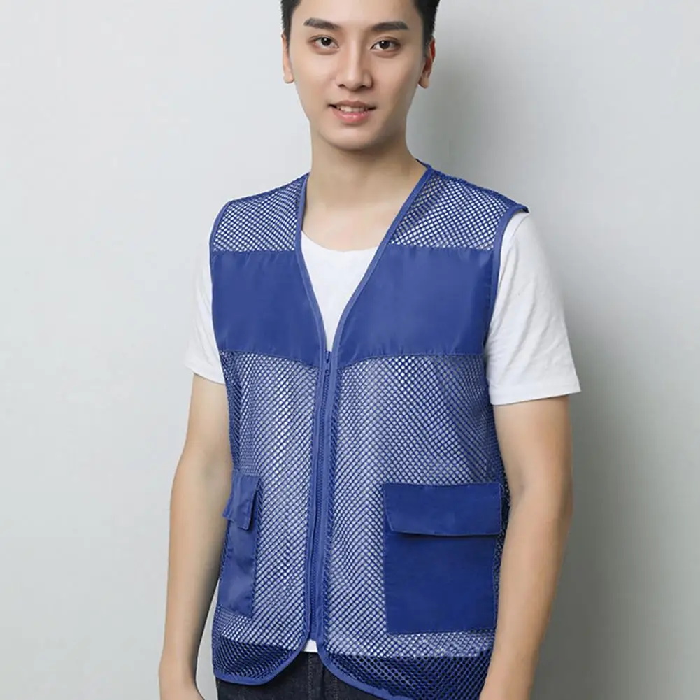 

Chic Volunteer Waistcoat Solid Color Camping Thin Women Men Outdoor Vest